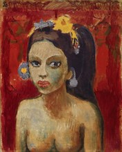 Balinese (I), around 1926, oil on canvas, 68 x 54 cm, signed o. L .: Ge, Inscribed on the reverse: