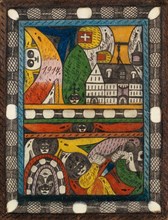 The Zohrn, Schiiga and Land = Hunter, 1917, pencil and crayon, sheet: 29 x 22.4 cm, recto [above,