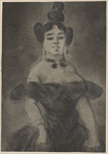 Whore with hands in pockets, pencil, washed, mounted, leaf: 18.5 x 13 cm, not marked, Constantin