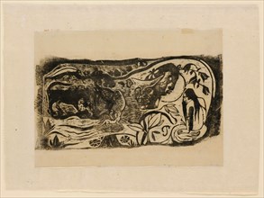 Planche au diable cornu, 1898/99, woodcut, relined, printed in black on Japanese paper, first and