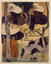 Les Bretonneries, 1889, zincography in black on wove paper, revised with watercolor and gouache,