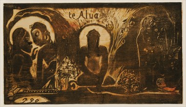 Te Atua, 1893/94, woodcut in colors, 2nd condition (from 2), photo: 20.4 x 35.8 cm, inscribed in
