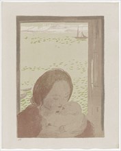 Maternité devant la mer, ou Maternité au Pouldu, 1900, Chalk and brush lithograph in 3 colors on