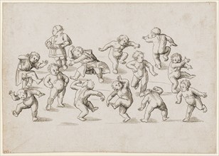 Thirteen Dancing Children, c. 1509/10, Feather in Black, Journal: 15.6 x 21.9 cm, Unmarked, Urs
