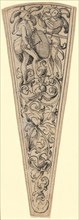 Dagger sheath with drummer and whistler, around 1509/10, feather in black, cut out along the