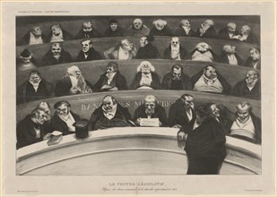 Le Ventre législatif., Aspect of the bancs ministériels de la chambre improstituée de 1834, 1834,