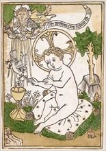 The Christ Child with the chalice, c. 1460, woodcut, colored, unique, page: 27.5 x 19 cm, O.