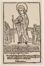 Saint Maginus of Tarragona (Minus), c. 1490, reprint of the eighteenth century, woodcut, sheet: 26