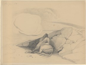Centaur, looking at a cloud, Royan 1863, pencil, sheet: 24.5 x 32.2 cm (largest mass), U. r.,