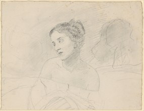 Portrait of Jeannette, around 1848, pencil, sheet: 18.5 x 24 cm, unsigned, Jean-Baptiste Camille