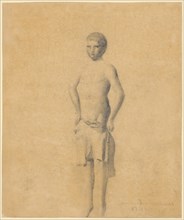 Stripping Boy (Study on Recruitment?), Pencil, Sheet: 19.9 x 16.6 cm, Unmarked, Otto Meyer-Amden,