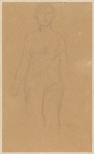 Elbow of a standing girl, pencil on light gray paper, sheet: 29.4 x 17.7 cm, U. r., monogrammed in
