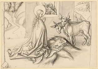 The Nativity, feather in black, gray wash, sheet: 14.8 x 21.5 cm, unsigned, Jörg Schweiger,
