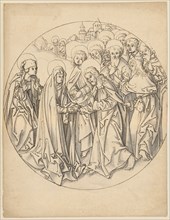 Christ's farewell to Mary, pen in black, gray wash, sheet: 21.2 x 16.3 cm |, Image: 16.7 cm