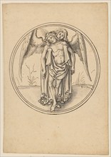 The dead Christ supported by an angel, feather in black, gray wash, sheet: 15.5 x 11.1 cm |, Image: