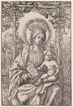 Maria with child in the vine arbor, c. 1507/09, woodcut, second condition, sheet: 22.4 x 15.2 cm, R