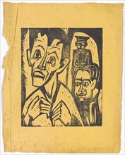 The confession, 1926, woodcut on ocher paper, sheet: 50.7 x 40.2 cm (largest mass) |, Picture: