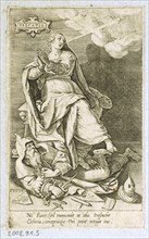 Personification of Prayer (Precatio), 1579, copperplate engraving on paper, folia: appr. 14 x 9 cm,