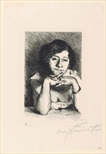 Portrait of a Woman, 1911, wood engraving, black: 15 prints, sheet: 21.9 x 14.8 cm |, Picture: