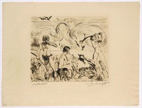 Fratricide, 1911, drypoint on Zanders laid paper (Wz r.), Proof, 2nd condition (from 2), sheet: 37
