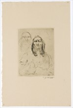 Prophet's Head, 1911, drypoint, [which condition?, (from 2)], sheet: 38.4 x 25.5 cm (largest mass)