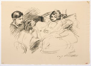 Woman of the artist with Thomas and Mine, lithograph, sheet: 31 x 43.3 cm (largest mass), R. signed