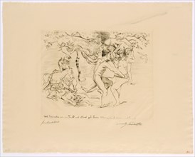 Fall of Man, 1911, drypoint (WZ: J W. ZANDERS), proof, only condition, leaf: 39 x 49.4 cm |, Plate: