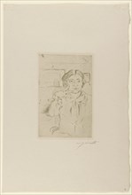 The wife of the artist, 1909, drypoint with vernis mou (?), Only condition, folia: 38.4 x 26.2 cm
