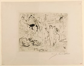 Paradise, 1911, drypoint (watermark: H ANTIQUE), [which condition?], Folia: 38 x 48.1 cm (largest