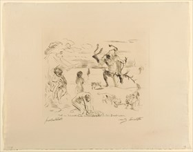 In the sweat of your face, 1911, drypoint (W .: J W ZANDERS), proof, single condition, leaf: 39.8 x