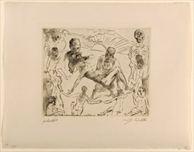 Adam's death, 1911, drypoint with surface tone (watermark: J W ZANDERS), proof, [which condition?,