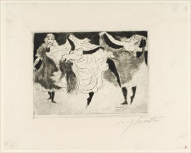Dancers, 1895, Vernis mou and Roulette on thin translucent paper, 2nd condition (from 2), sheet: