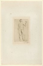 Juvenile act, 1905, drypoint on thin translucent paper, only condition, foliate: 48.1 x 31.2 cm