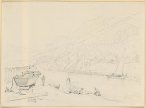 St. Gingolph., La Barque rouge, October 1840, pencil, sheet: 27.6 x 37.8 cm, U. r., inscribed and
