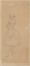 The dancer Rosa Martin, pencil, sheet: 18.6 x 8.4 cm (largest mass), O. r., inscribed in pencil: