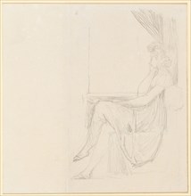 Young Woman, Asleep at the Window, c. 1815, Chalk, mounted, leaf: 17.9 x 17.5 cm, not marked,