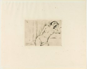 Resting three-quarter act, 1911, etching (Vernis mou), Only one condition, Pad pressure [?], Plate: