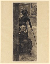 Mary Cassatt au Louvre: les peintures, 1879/80, etching, vernis mou, aquatint and drypoint, print