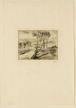 Paysage à Osny, (1887), etching and drypoint, reworked with polished steel, Deduction from 1920,