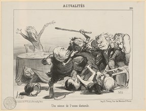 Une séance de l'union électorale, 1851, chalk lithograph, 2nd condition (from 3), sheet: 25.6 x 33