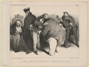 Nous sommes tous d'honnêtes gens, embrassons-nous, et que ça finisse, 1834, chalk lithograph,