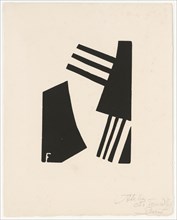 Composition, c. 1938, woodcut, sheet: 28.4 x 22.2 cm |, Picture: 16.2 x 11.7 cm, U. l., signed in
