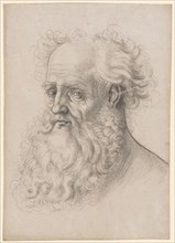 Head of a bearded man, left, black chalk, partially wiped, sheet: 31.4 x 22.4 cm, unsigned, Hans