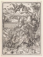 The Holy Family with the three rabbits, c. 1498, woodcut, landscape cropped, image: 39.8 x 28.7 cm