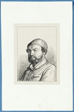 Selfportrait Hans Holbein d., J. (after the later self-portrait in the Uffizi), around 1857, pen
