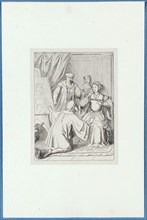 Holbein portrays Catherine Howard, around 1857, pen lithograph, mounted on base paper, mounted in