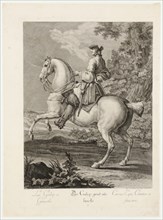 The gallop straight left, 1734, etching, sheet: 60.1 x 43.6 cm |, Plate: 54.5 x 39.3 cm, U.l.,