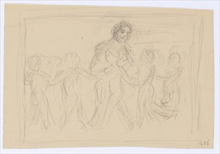 Sketch after Böcklin's painting Pan in the Children's Reach, 1866, pencil, sheet: 9 x 13.3 cm,