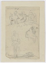 Copy after Arnold Böcklin's lost design for the painting Meadow Spring, pencil, sheet: 6.5 x 4.2
