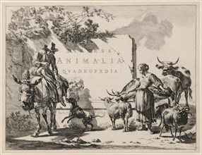 Title page of the episode DIVERSA ANIMALIA QUADRUPEDIA, 1657-1658, etching, copperplate, page: 29.6